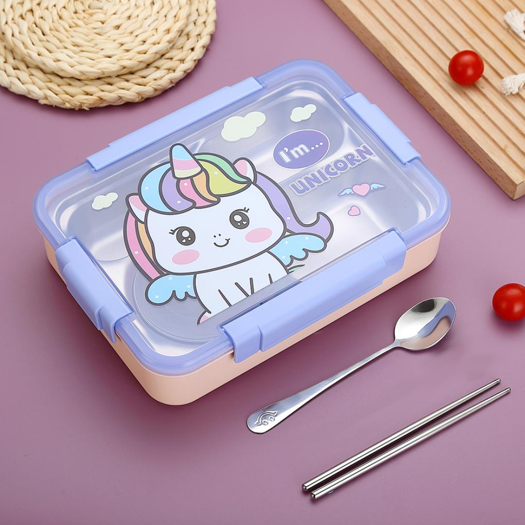 Magical Cartoon Stainless Steel 4 Compartment Lunch box