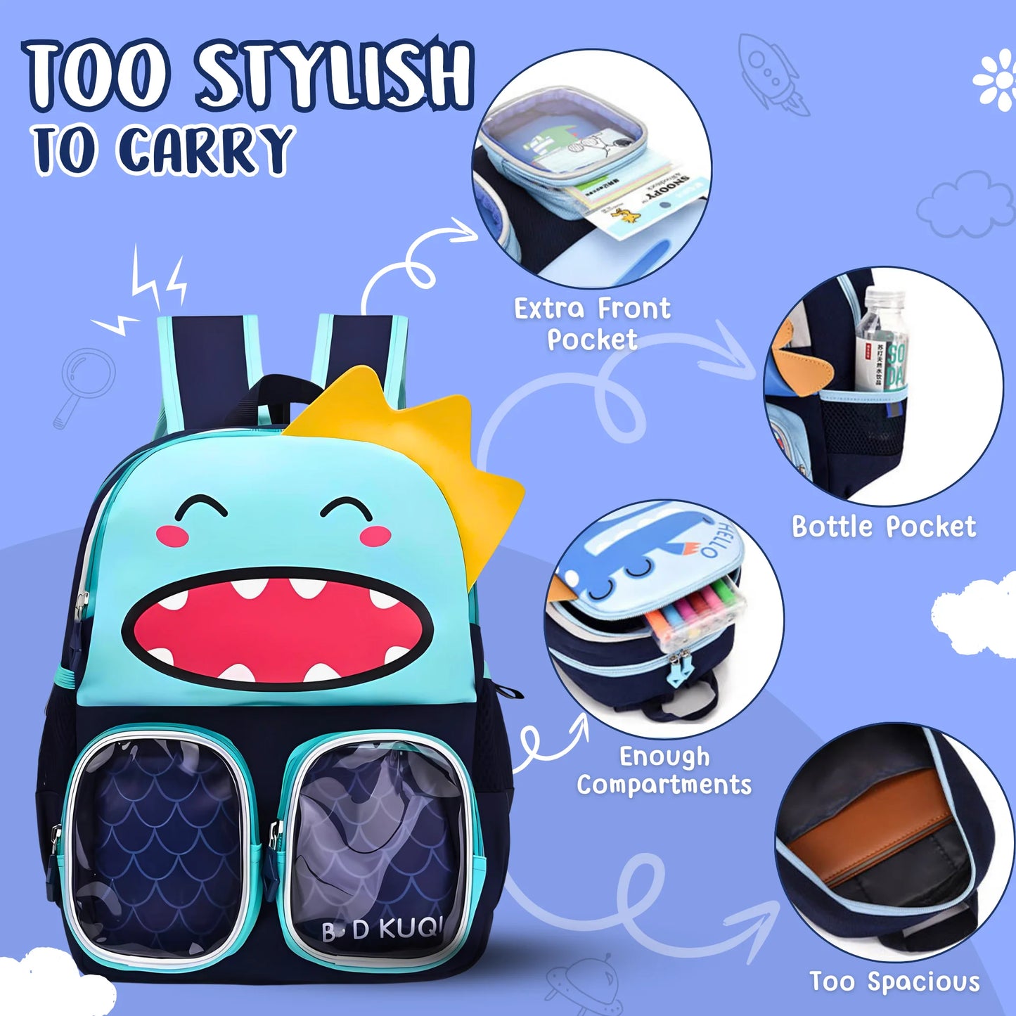 Trendy Premium Cartoon School Bag (Surprise Design)