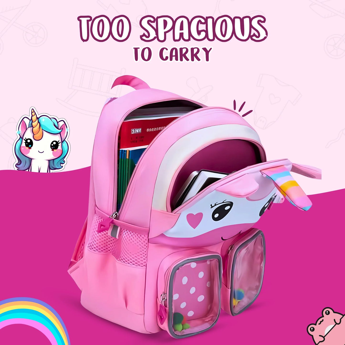 Trendy Premium Cartoon School Bag (Surprise Design)