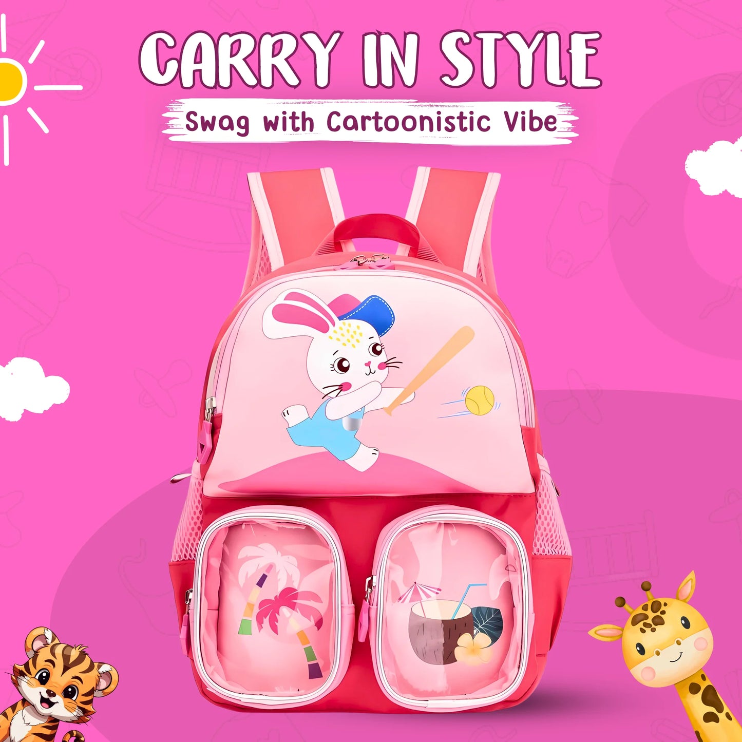 Trendy Premium Cartoon School Bag (Surprise Design)