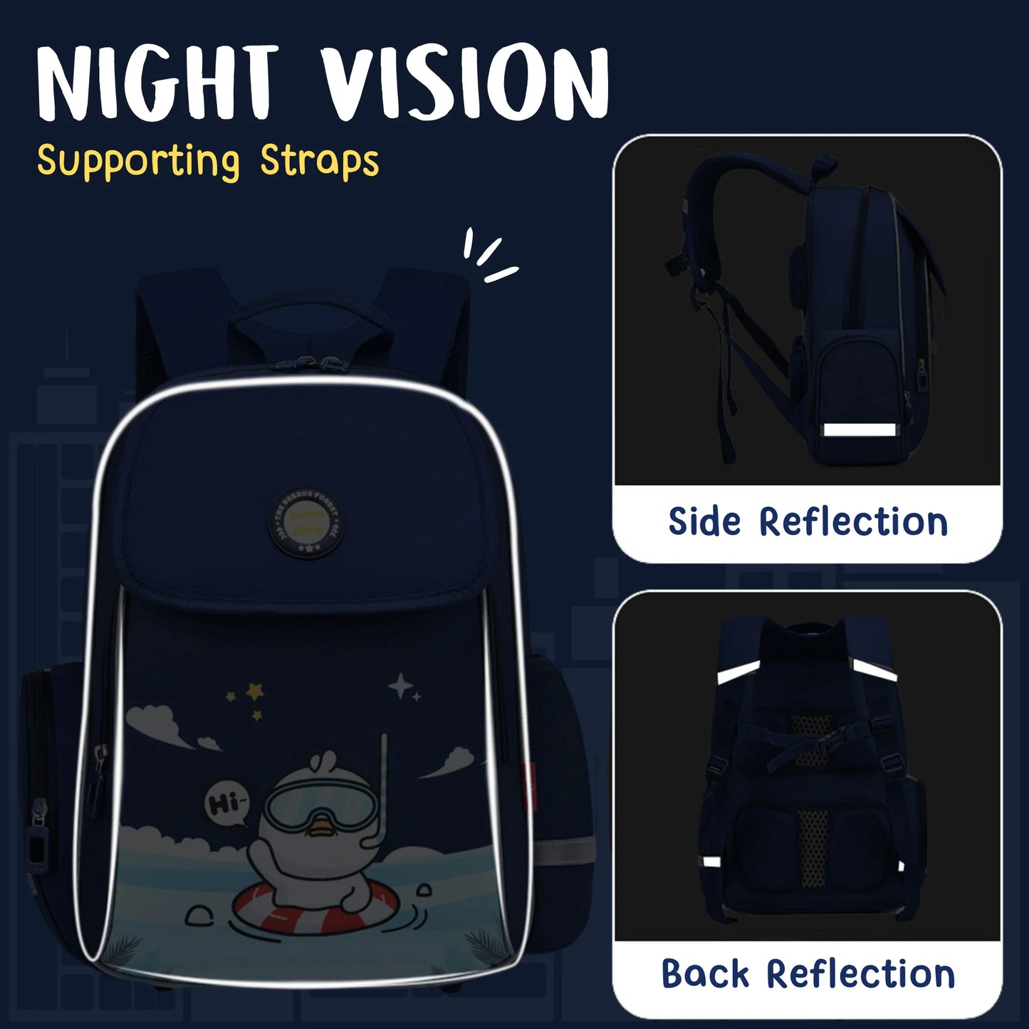 Trendy Cartoon Flap School Backpack (Surprise Colour)