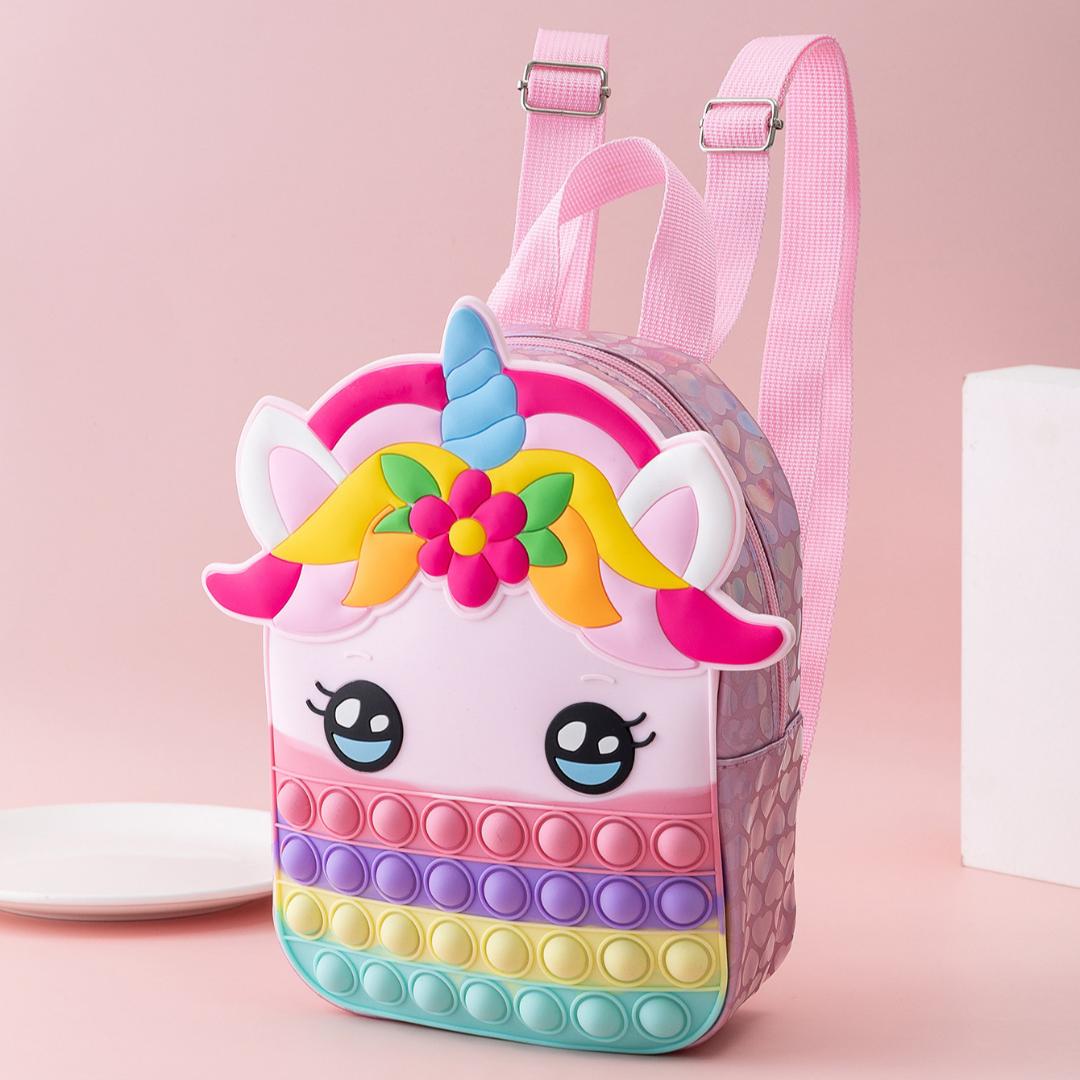 Fancy Unicorn Pop It Soft Silicone Backpack