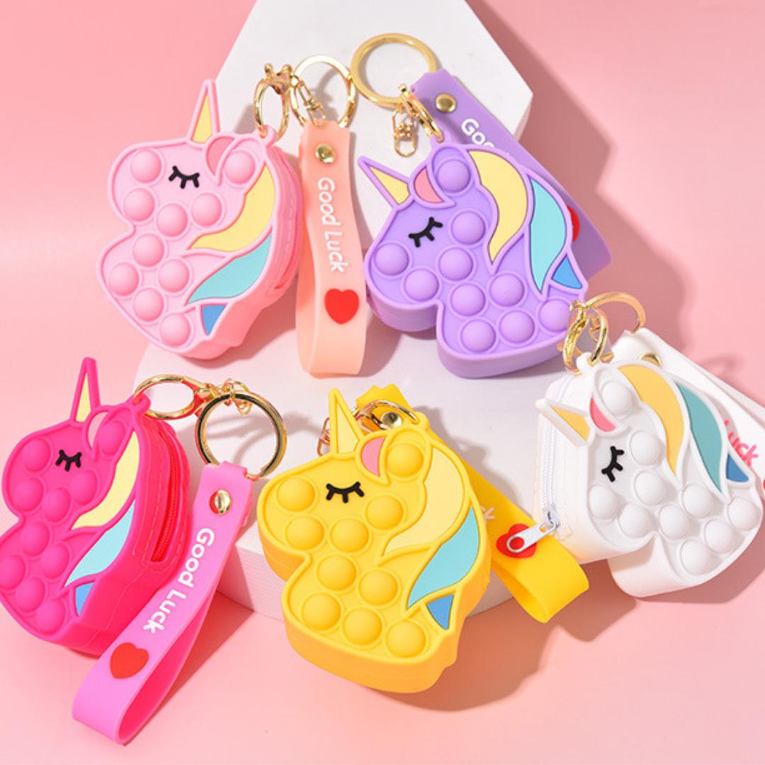 Unbranded Silicone Stylish Unicorn Keychain for Girls Purse