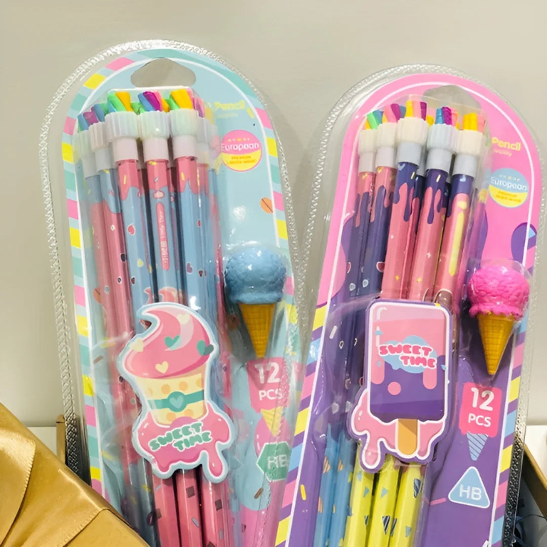 Ice cream 12pcs Pencil Stationery Set