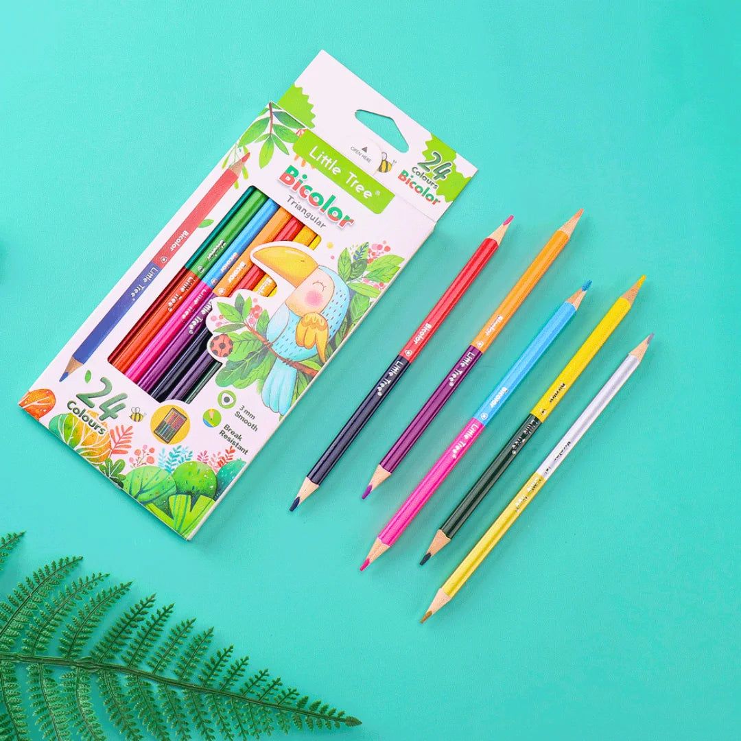 Little Tree 24 Colours Double Sided Pencil Colour Set