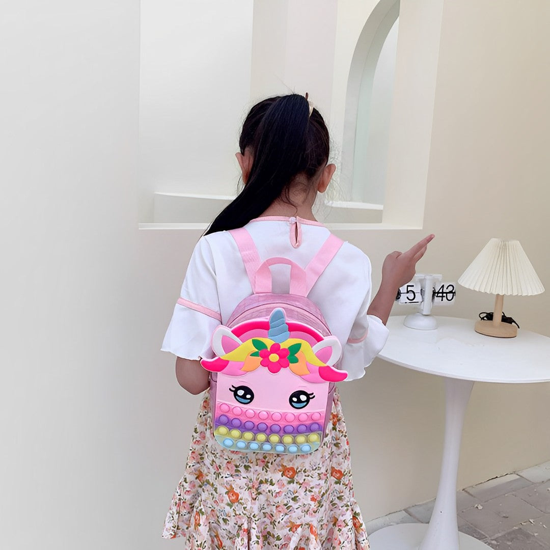 Fancy Unicorn Pop It Soft Silicone Backpack