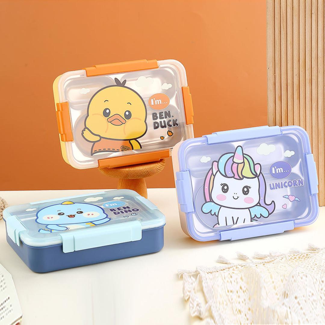 Magical Cartoon Stainless Steel 4 Compartment Lunch box