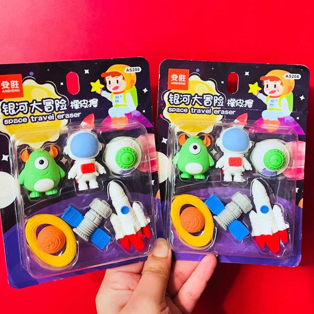 Trendy Spaceship Eraser Set