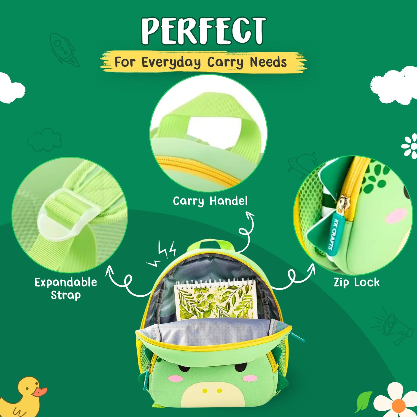 Cute Dinosaur Soft Plush Backpack for Kids