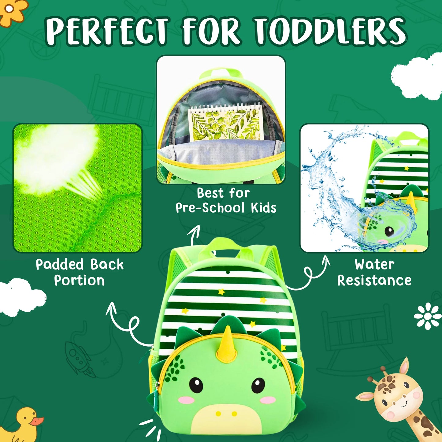 Cute Dinosaur Soft Plush Backpack for Kids