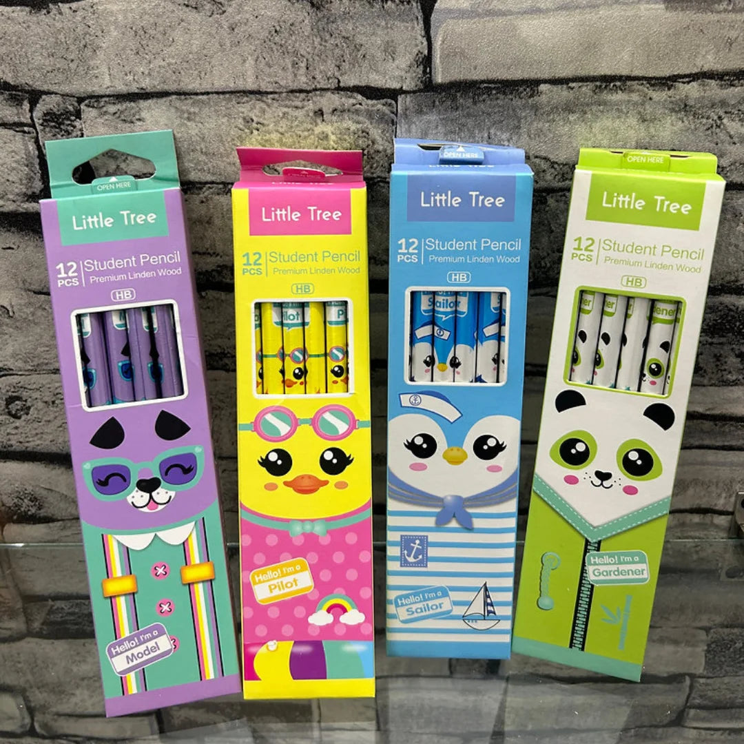 Little Tree Cartoon 12pcs Pencil Set