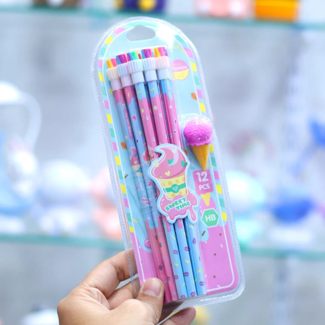 Ice cream 12pcs Pencil Stationery Set