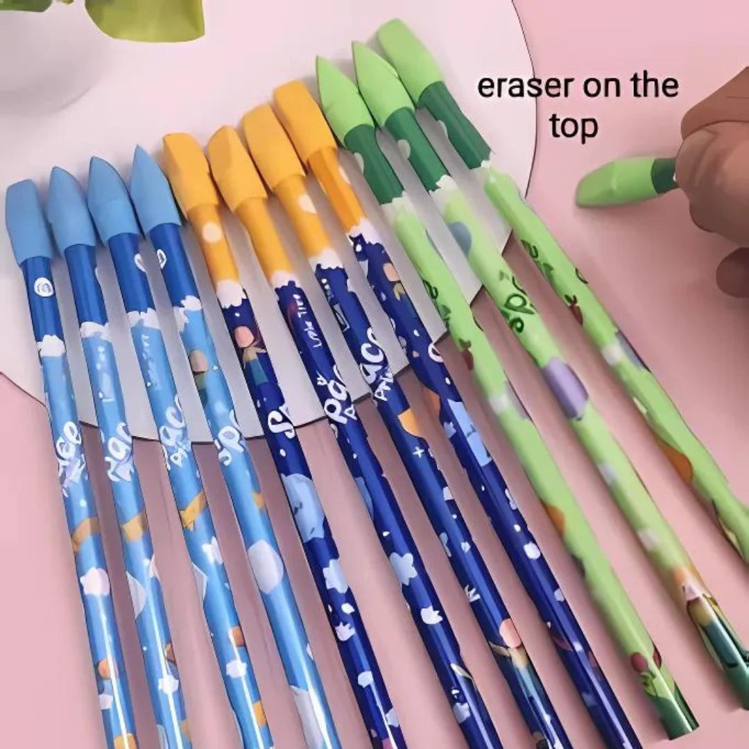 Rocket Eraser Top 12pcs Pencil Set (Surprise Colour)