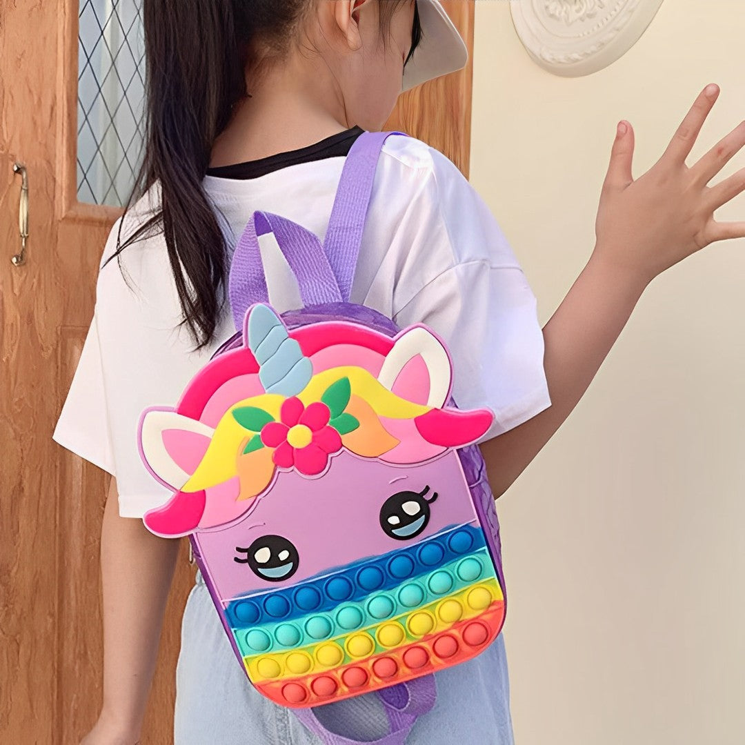 Fancy Unicorn Pop It Soft Silicone Backpack