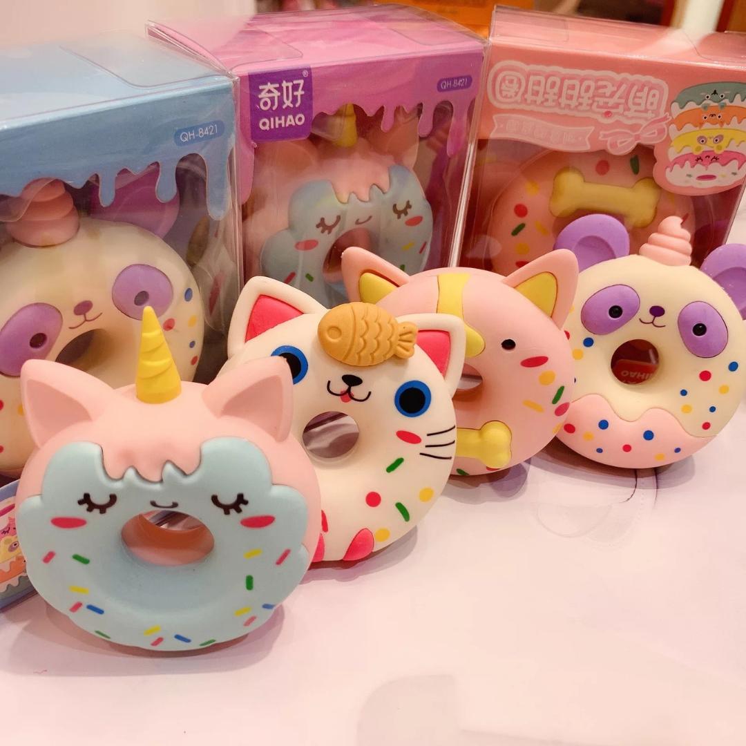 Cute Donut Cartoon Erasers 1pc