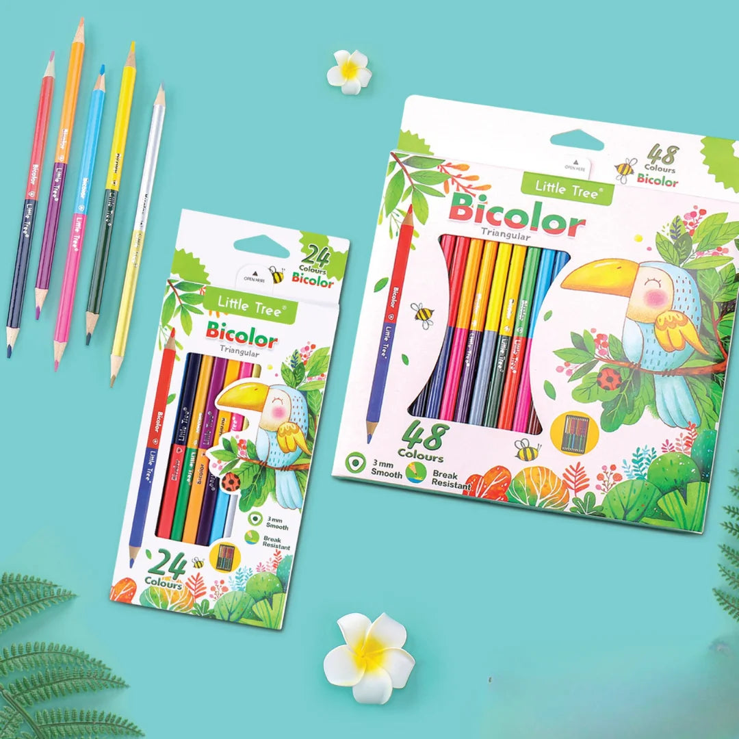 Little Tree 24 Colours Double Sided Pencil Colour Set