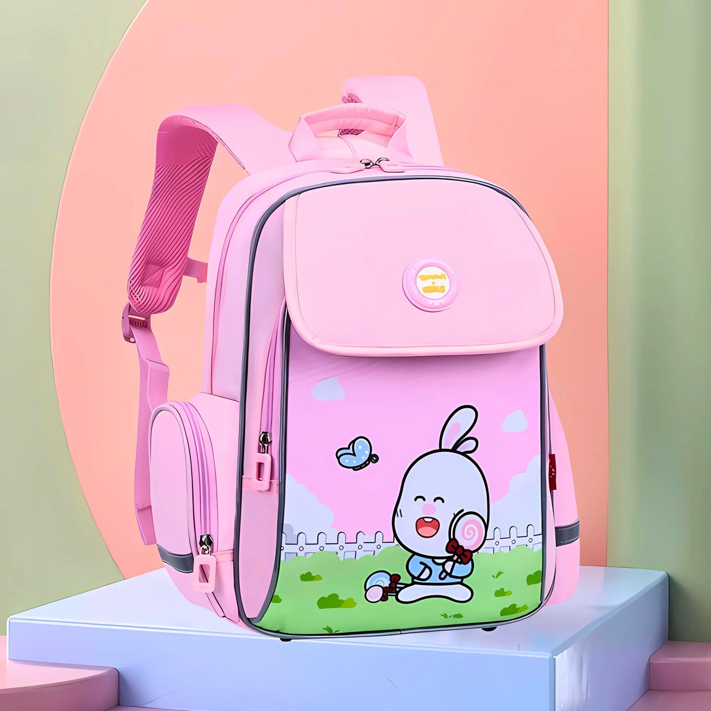 Trendy Cartoon Flap School Backpack (Surprise Colour)