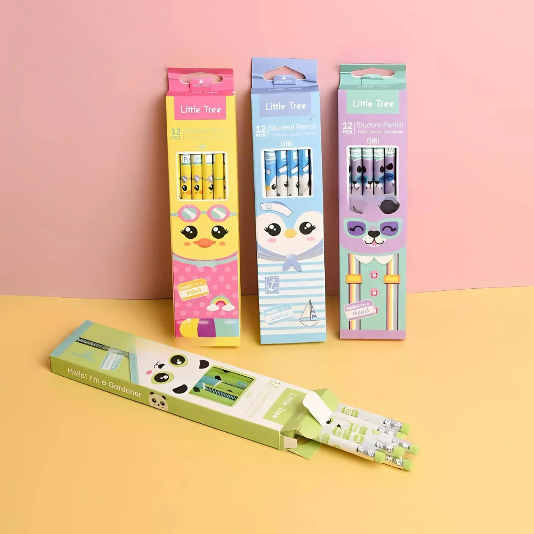 Little Tree Cartoon 12pcs Pencil Set