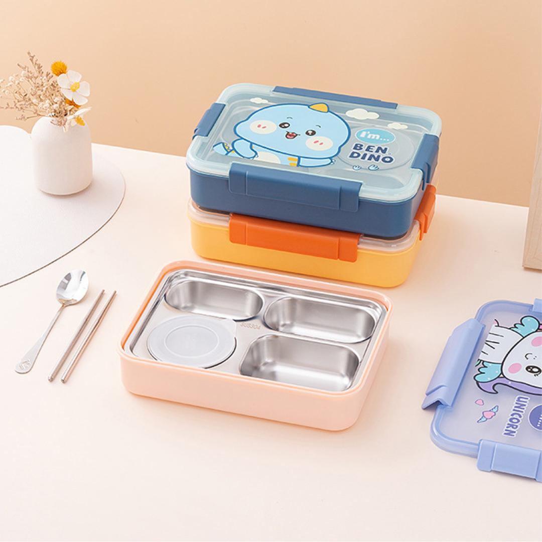 Magical Cartoon Stainless Steel 4 Compartment Lunch box