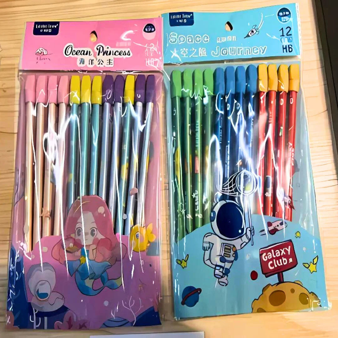 Rocket Eraser Top 12pcs Pencil Set (Surprise Colour)