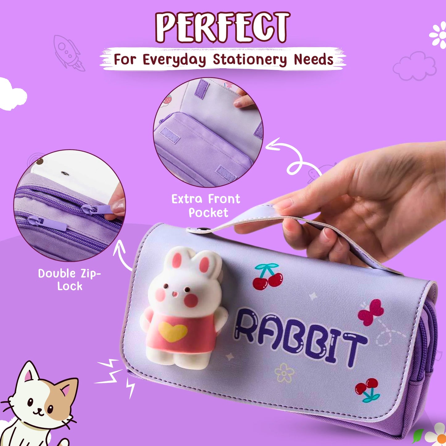 Trendy Soft Sponge Pen & Pencil Case (Surprise Design)