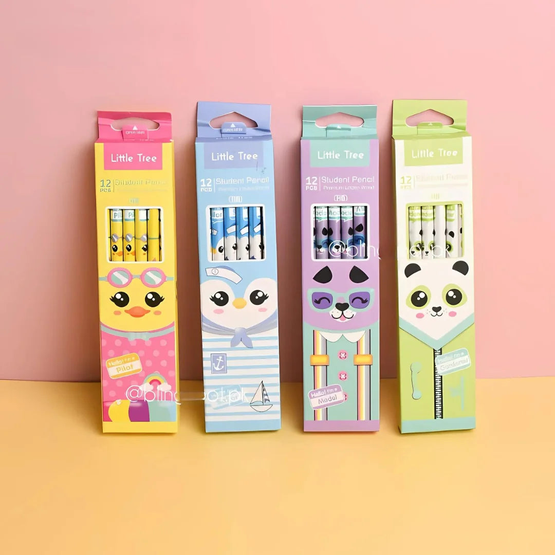 Little Tree Cartoon 12pcs Pencil Set