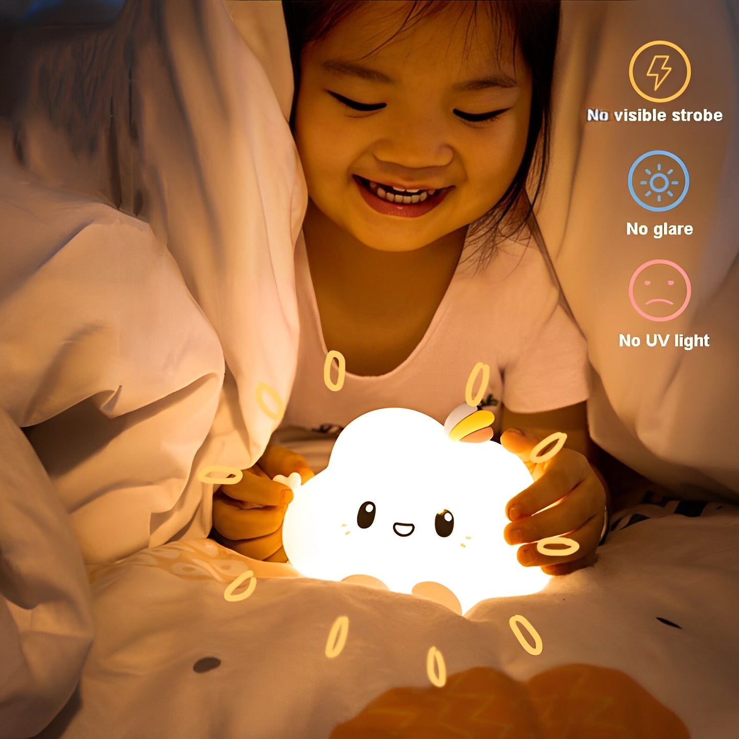 Cute Cloud Rechargeable Night Lamp with Remote