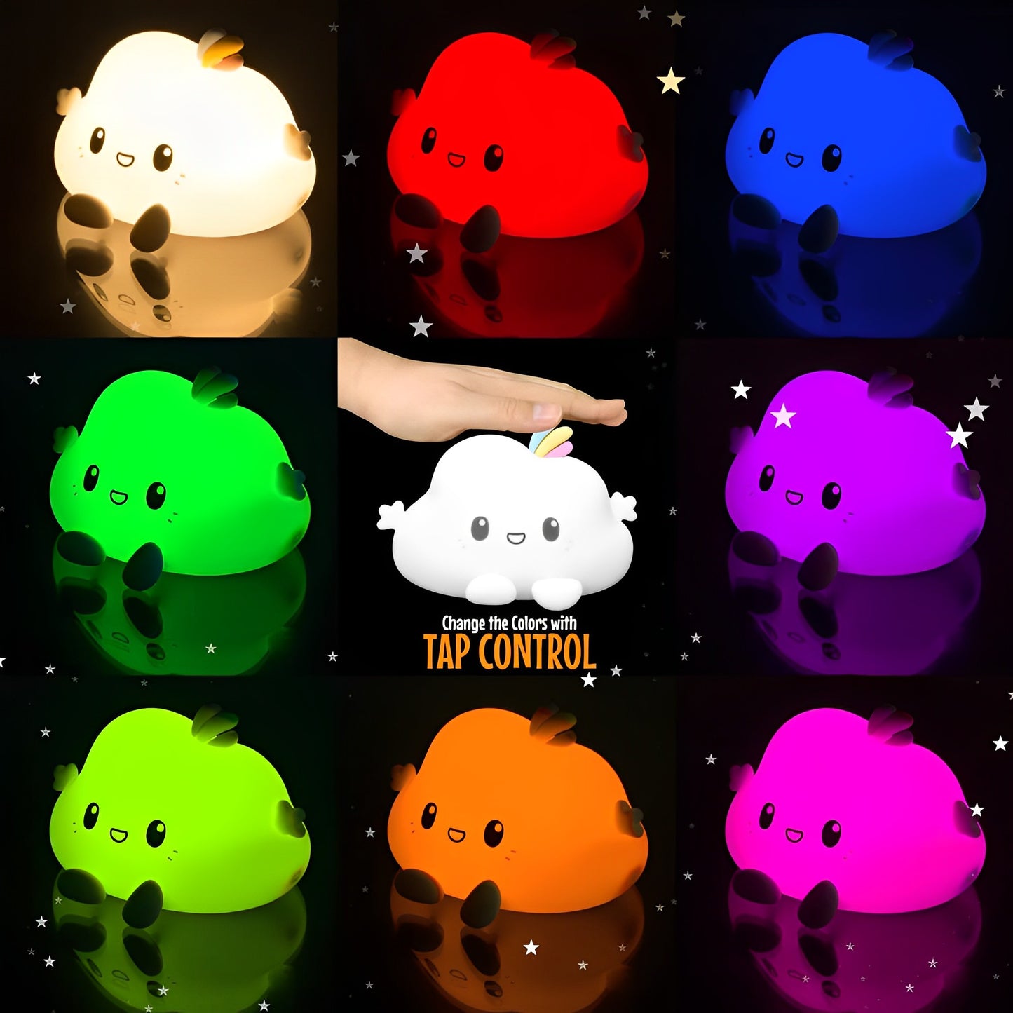 Cute Cloud Rechargeable Night Lamp with Remote