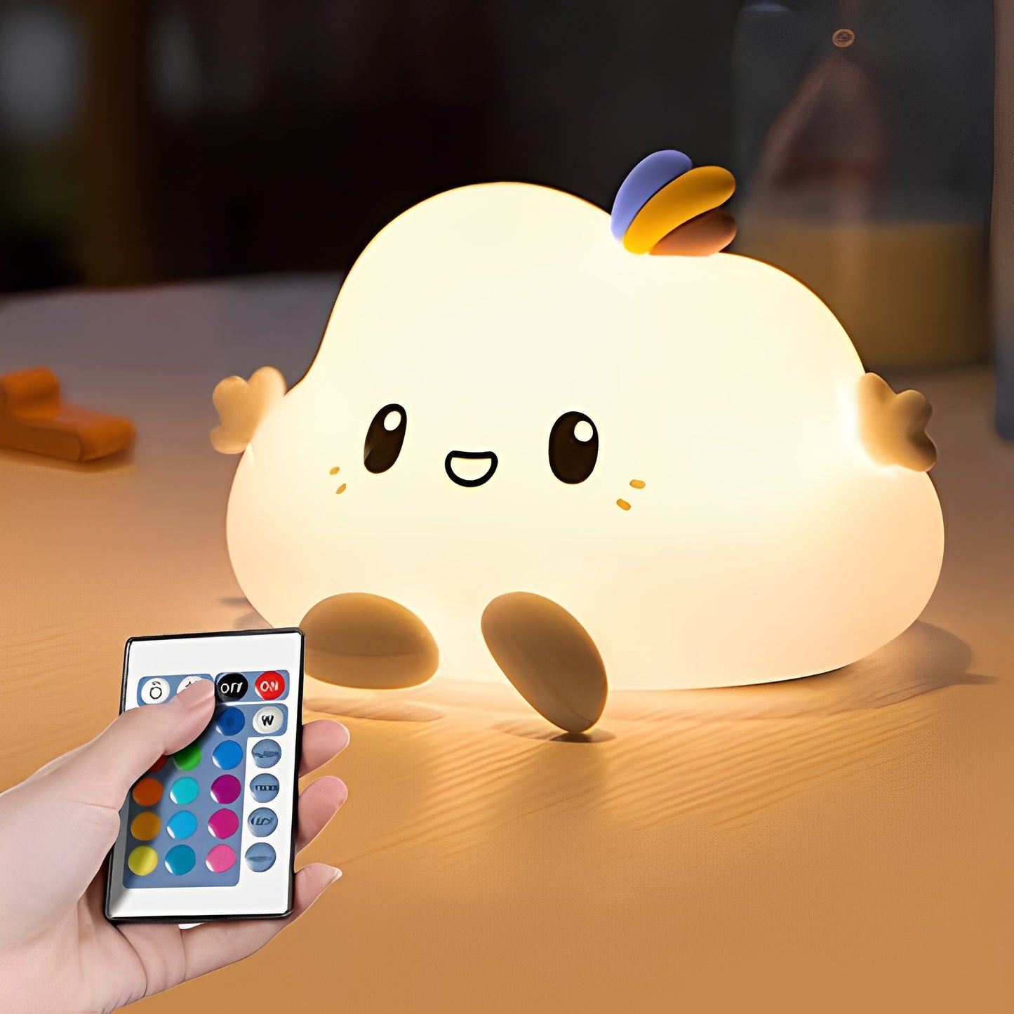 Cute Cloud Rechargeable Night Lamp with Remote