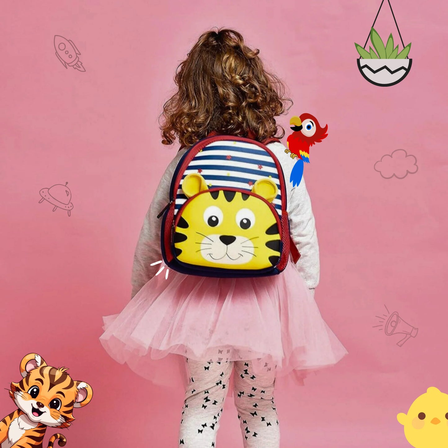 Cute Tiger Soft Plush Backpack for Kids