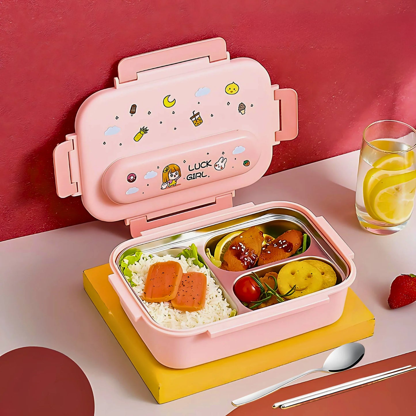 Cute Bento Lunch Box with Insulated Bag