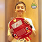 Cute Red School Bus Soft Plush Backpack For Kids