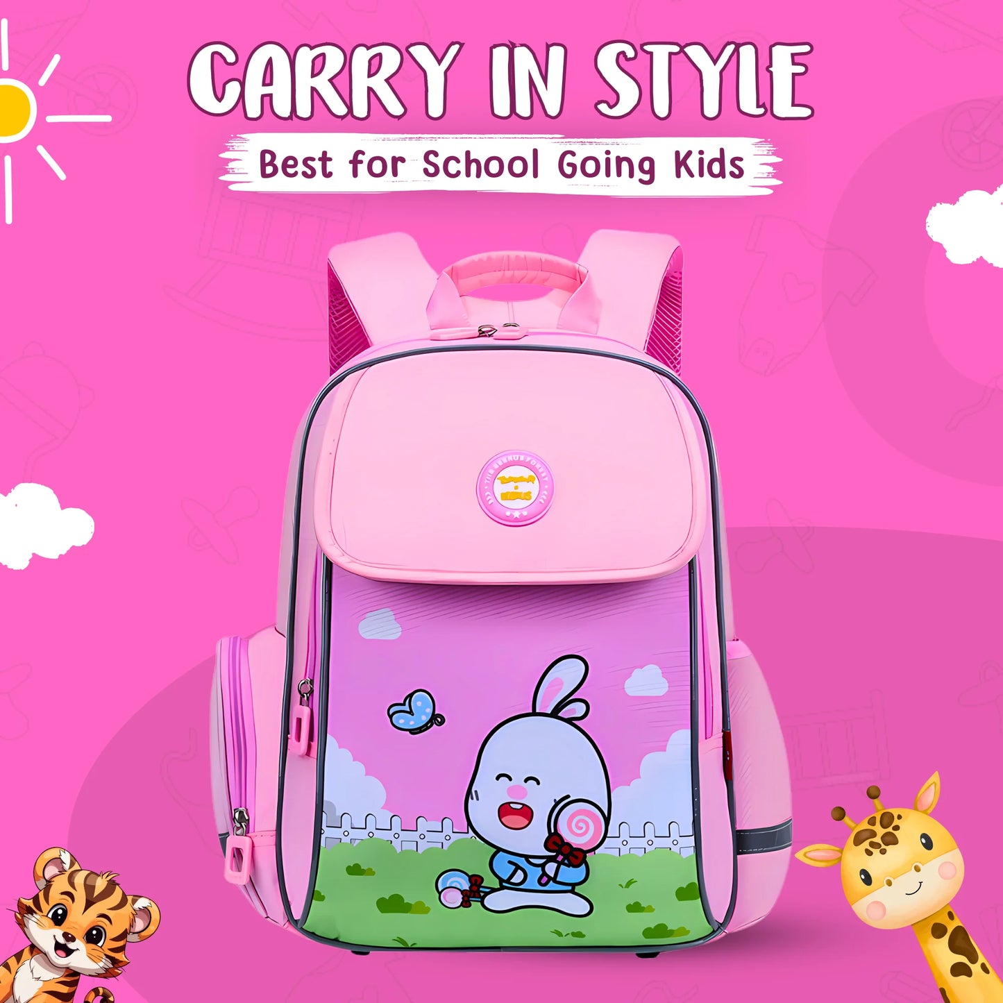 Trendy Cartoon Flap School Backpack