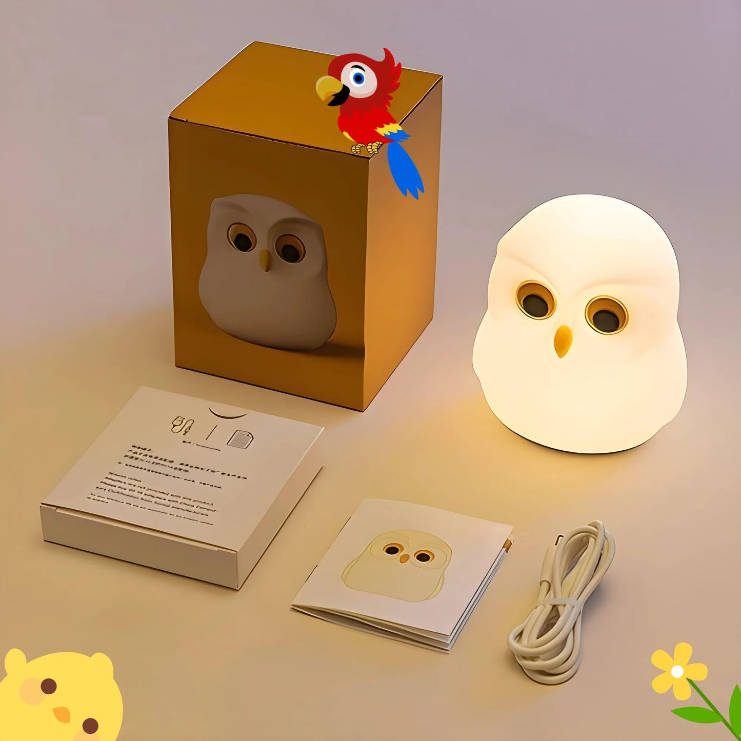 Cute Soft Owl Night Lamp