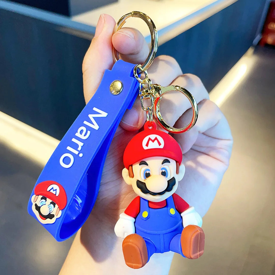 Mario Soft Silicone Cartoon 2pcs Keychain