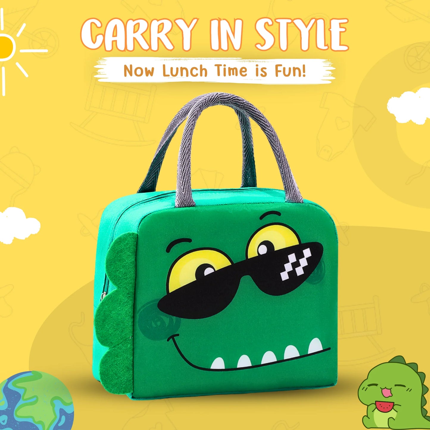 Cute Insulated Lunch Carry Bag 1pc (Surprise-Design)