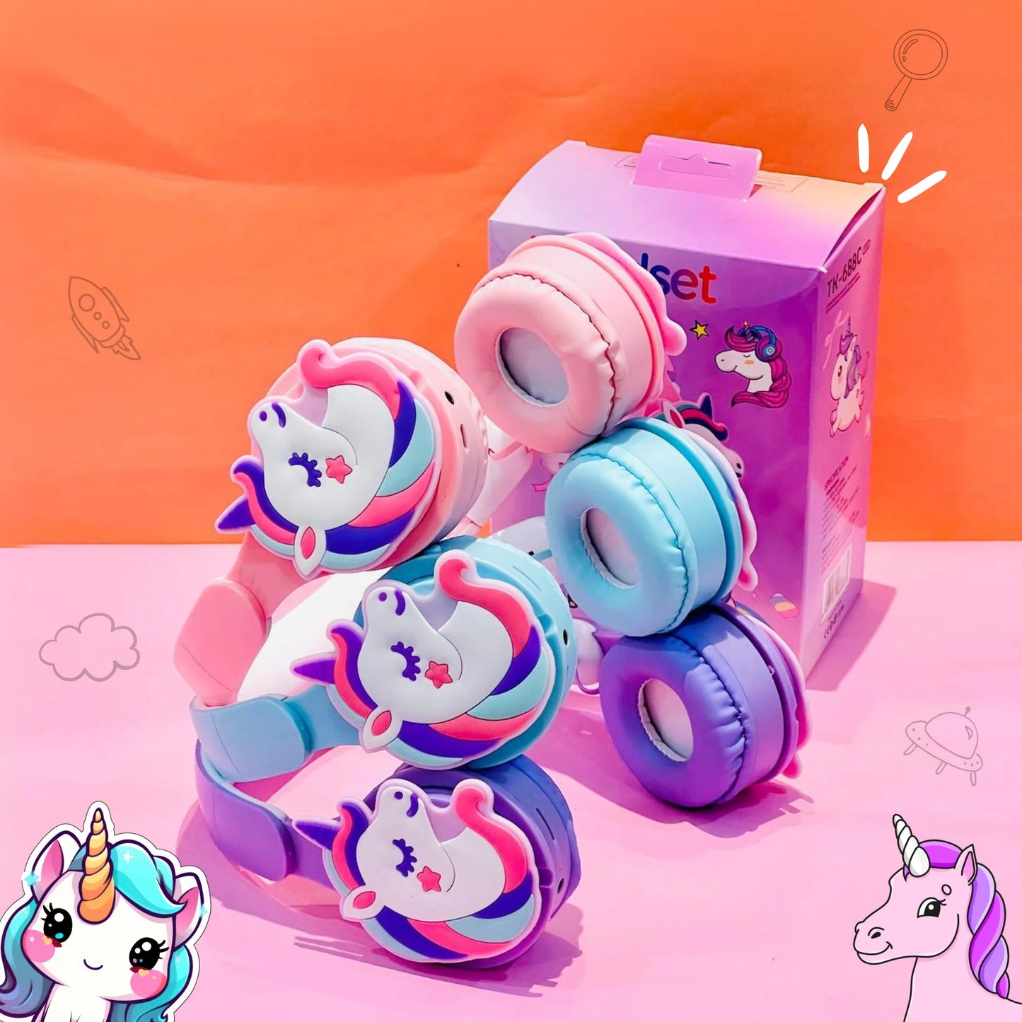 Cute Unicorn Bluetooth Headphone