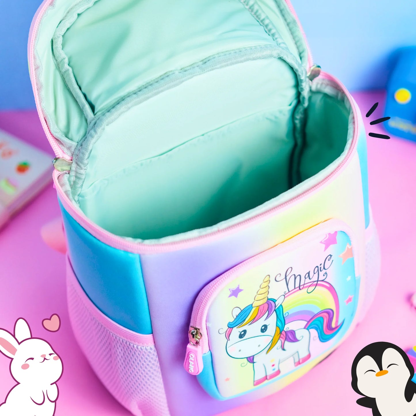 Soft Plush Unicorn Metalic Backpack