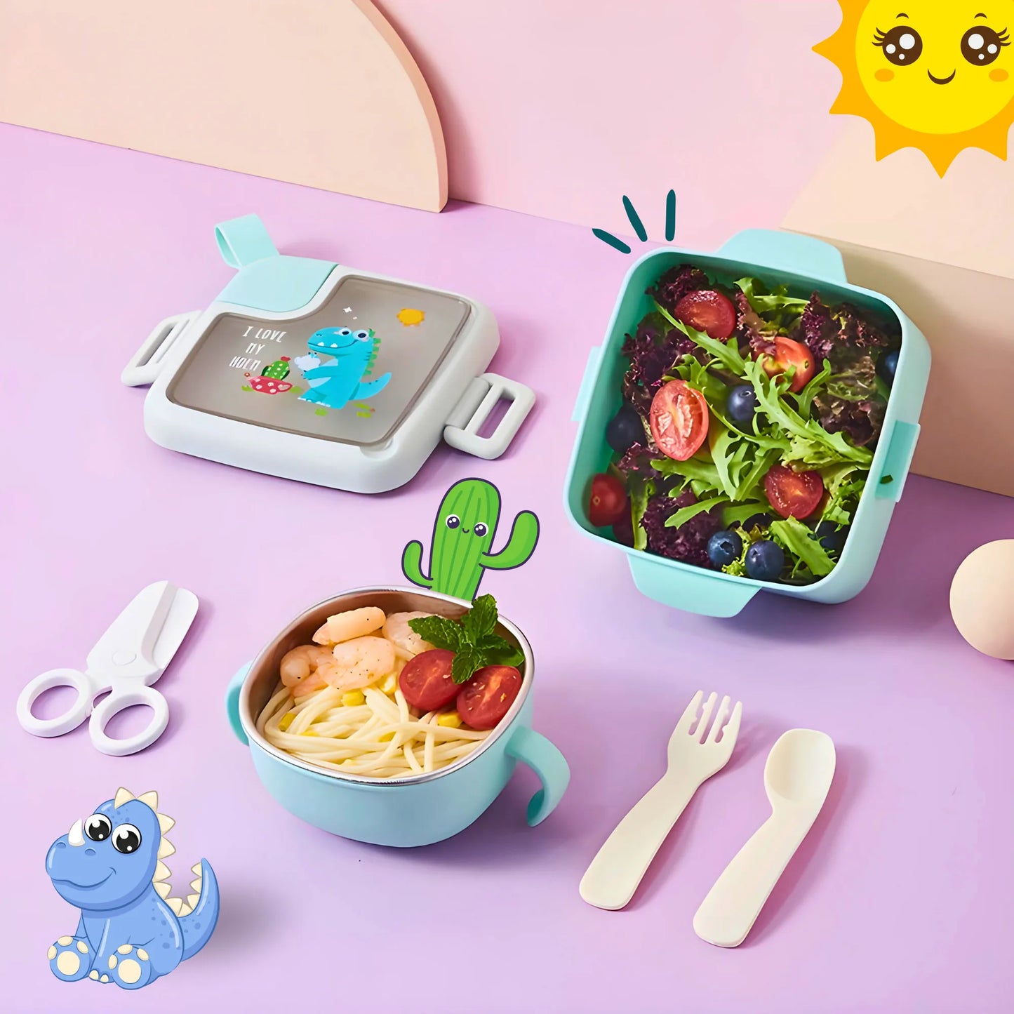 Trendy Cartoonistic Square Lunch Box