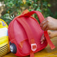 Cute Red School Bus Soft Plush Backpack For Kids