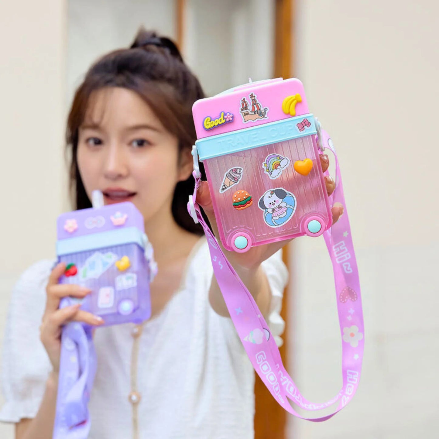 Cute Suitcase Water Bottle 450ml