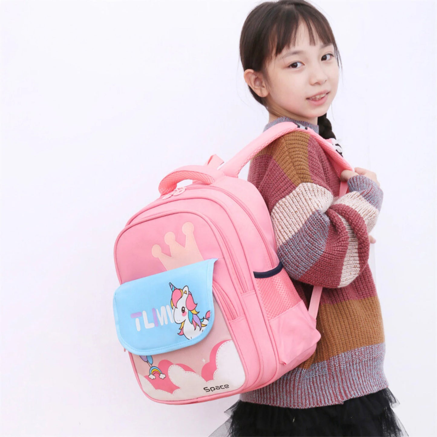 Cute Cartoonistic Flap School Backpack