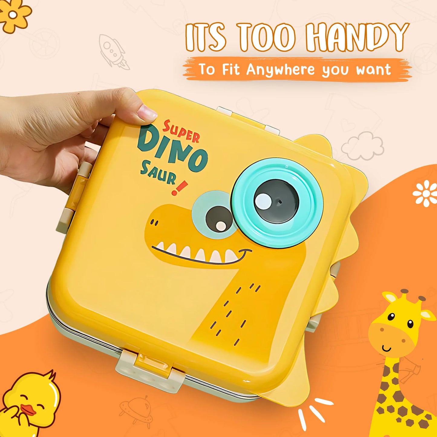 New Dino Double Decker Kids Lunch Box