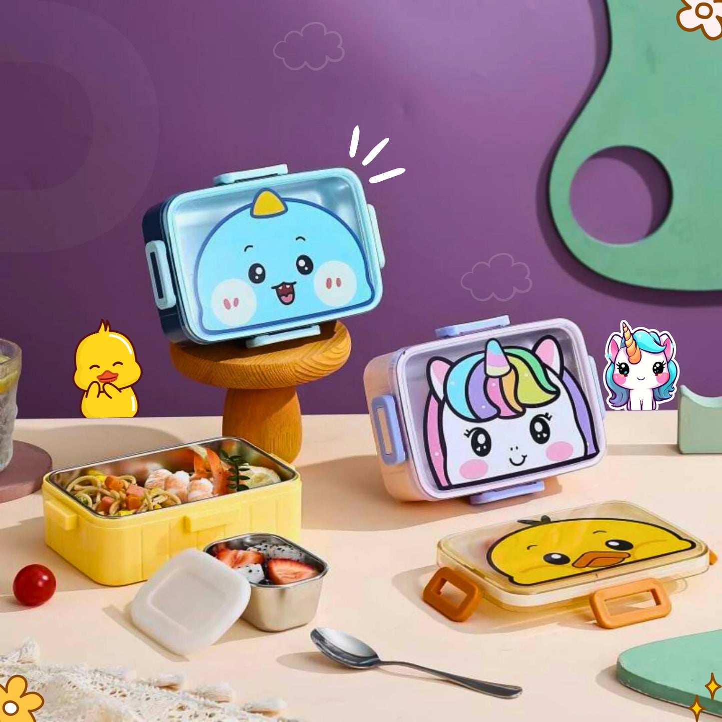 Magical Cartoon Stainless Steel 600ml Lunch box