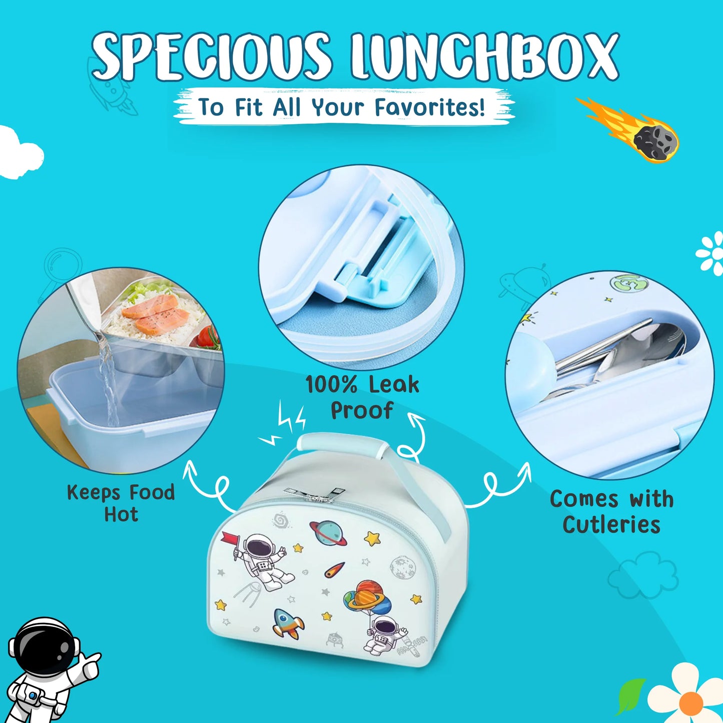 Cute Bento Lunch Box with Insulated Bag