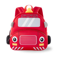 Cute Red School Bus Soft Plush Backpack For Kids