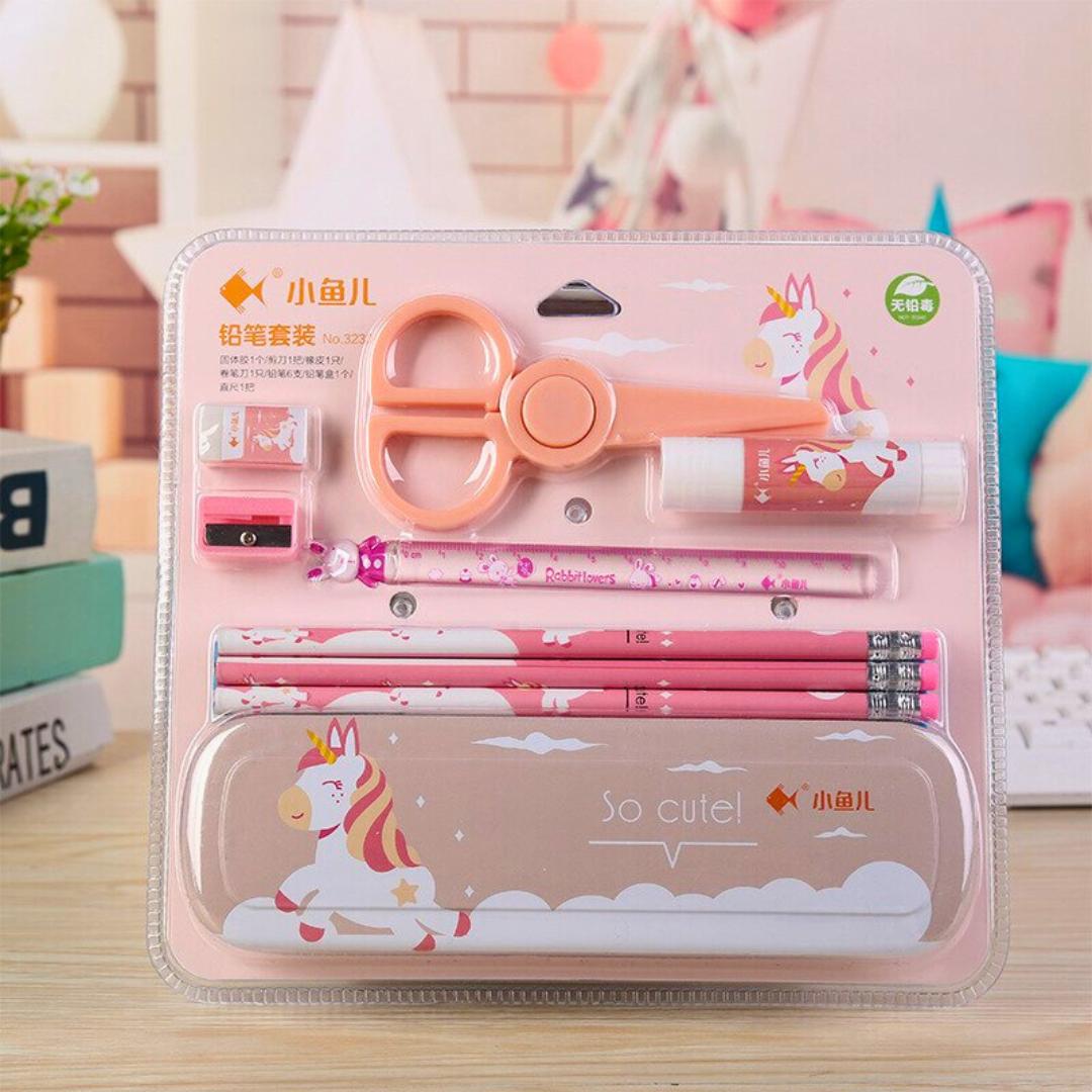 Trendy Cute Kids 7pcs Stationery Set