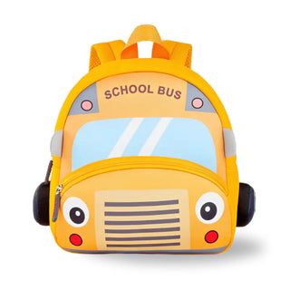 Cute Yellow School Bus Soft Plush Backpack For Kids