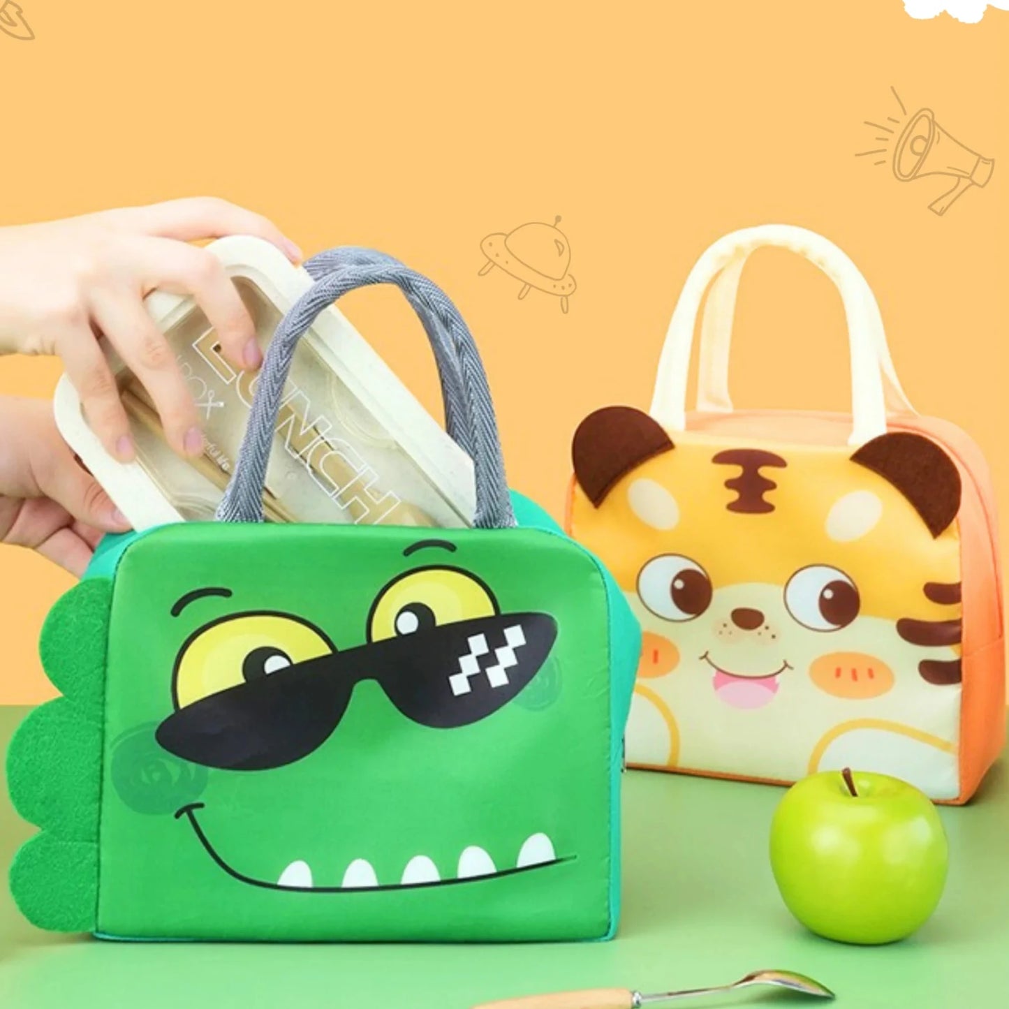 Cute Insulated Lunch Carry Bag 1pc (Surprise-Design)