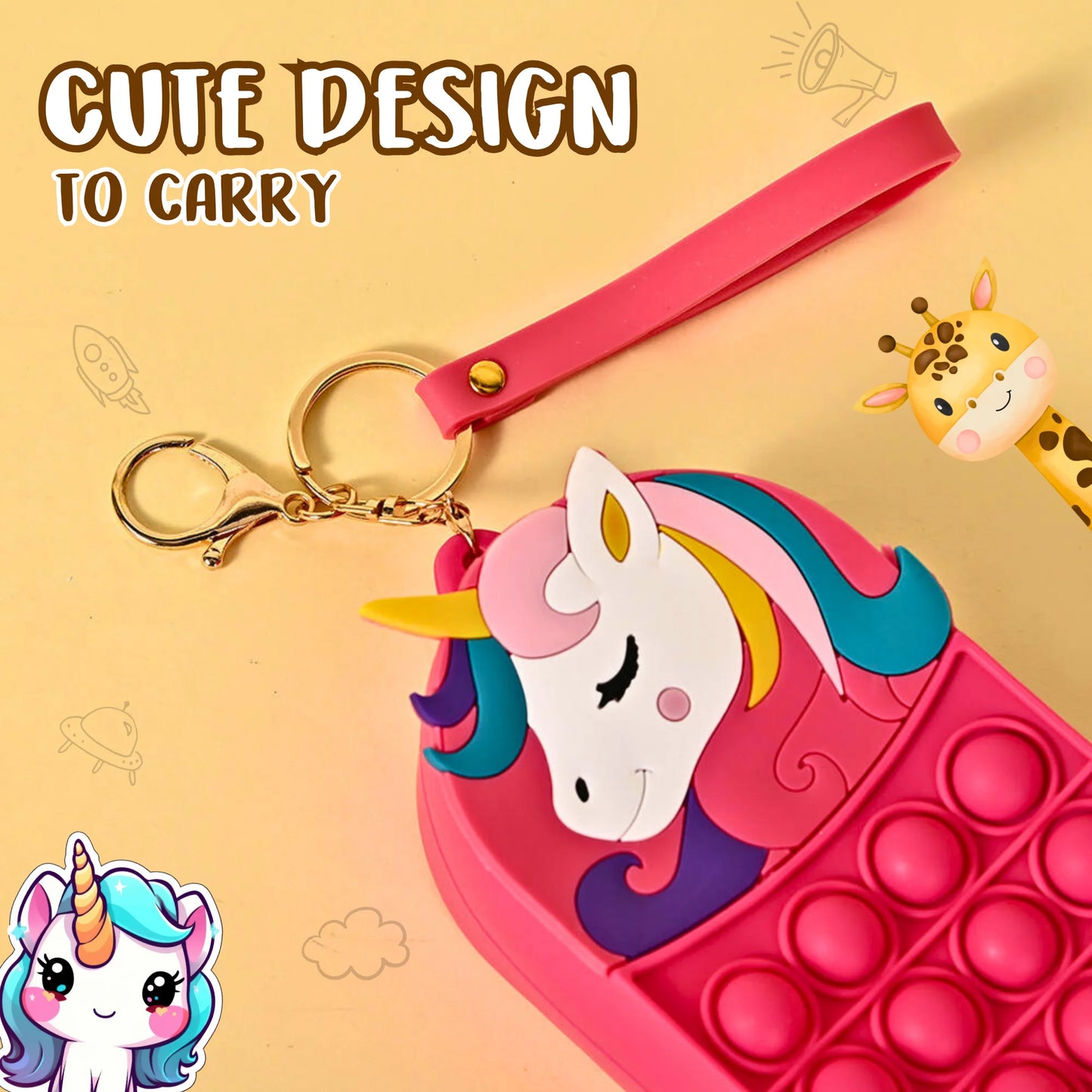 Cartoonistic Silicone Popit Pen & Pencil Case (Surprise Design)